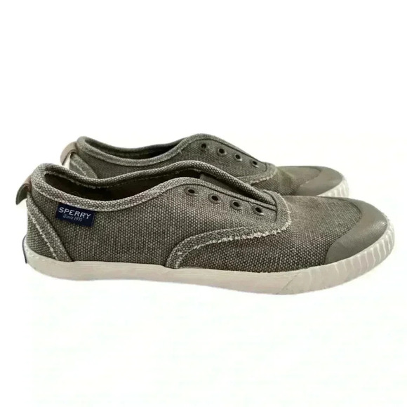 Paul Sperry topsider womens sneakers size 6 green canvas lace less slip ons - Picture 2 of 12